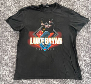 Luke Bryan Shirt Mens XL Black 2019 Sunset Repeat Tour Concert Graphic Tee